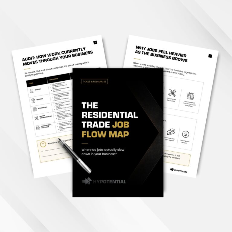 Hypotential downloadable resource. The residential trade job flow map