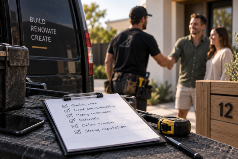 Perth tradie building a strong trade reputation through quality work, customer service, referrals and positive online reviews.