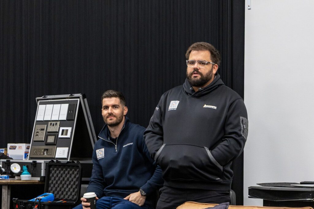 Smartfix leaders at a team toolbox meeting